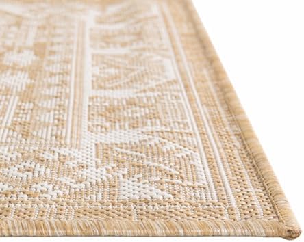 Rugs.com - Outdoor Aztec Rug – 5 Ft Square Natural Washable Indoor/Outdoor Rug – Perfect for Patios, Decks, and Porches - Image 5