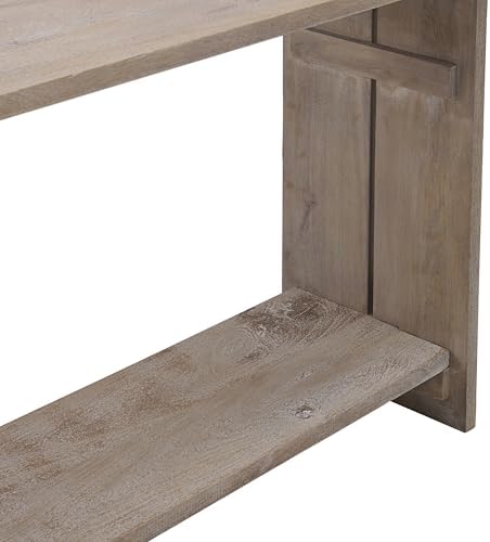Alaterre Bethel Rustic Solid Wood Entryway Console Table, Driftwood - Image 7