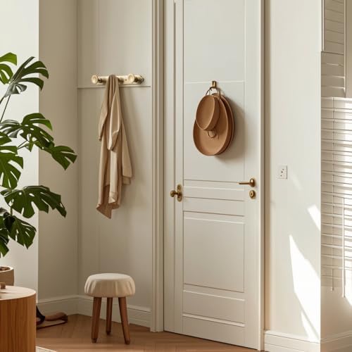 Coat Hook Wall Mounted,Champagne Bronze Zinc Alloy with 5 Hooks - Image 6