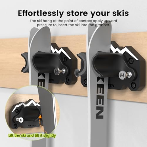Hikeen Ski & Snowboard Wall Mount,Fits Any Ski or Snowboard, Ski Wall Rack Non-Slip Storage for Garage Organization,Space-Saving Winter Gear Organizer,2 Pack - Image 5