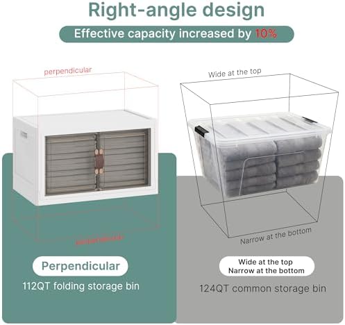 UAMFURI 336QT Lockable Storage Bins with Lids - Stackable Storage Cabinet with Doors and Wheels, Collapsible Plastic Organizer and Containers for Bedroom Dorm Office Garage, 3 Pack Cubes - Image 4