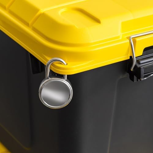 IRIS USA 4-Pack 21 Gal Heavy Duty Lockable Storage Totes, Black/Yellow - Image 4