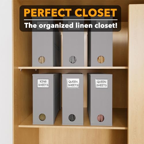 SpaceAid 12 Pack Bed Sheet Organizers and Storage, Foldable Sheet Organizer for Linen Closet, Sheets Set Folder Keeper with Window XL (Queen & King Size) Bedding Container (Gray, 12 Pack) - Image 5