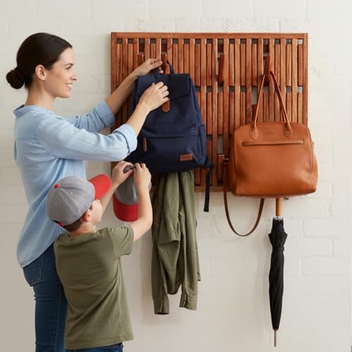 Weysat Piano Coat Rack with 51 Hooks 24 x 30'' Large Coat Rack Wall Mount - Image 4