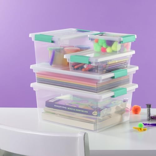 Sterilite Clip Box, Stackable Clear Plastic Bins- Deep, 12-Pack - Image 4