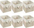 6 Pack 12x12 Inch Cube Storage Bins Square Fabric Cube Baskets, Light Brown by Geiserailie