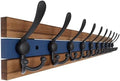 SKOLOO Rustic Wall Mounted Coat Rack - 38-1/8" Long Coat Hooks for Wall with 10 Triple Hooks for Hanging Coats, Hats or Tools, Western National Parks Collection, Wood Brown & Blue by SKOLOO