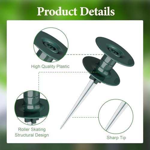 2PCS Garden Hose Guide Spike, 10 Inch Rust Free Zink Sturdy Metal Stake, Heavy Spin Top, Keeps Garden Hose Out of Flower Beds for Plant Protection - Image 5