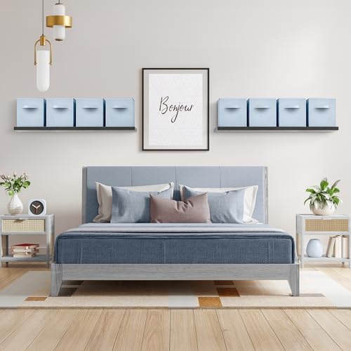 Sorbus Fabric Storage Cubes, 8 Pack, with Handles (13 Inch, Pastel Blue) - Image 2