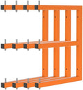 Lumber Rack Wall-Mounted Lumber Storage Rack, Heavy Duty Wood Storage Racks with 6-Level System, 1320 LB Sturdy Garage Wood Organizer, Orange Lumber Metal Racks for Indoor and Outdoor (4 Pack) by Riciakik