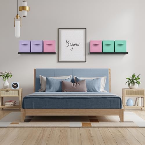 Sorbus 6-Pack Fabric Storage Cubes (13 Inch, Pastel Pink Purple Teal) - Image 2