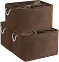 TheWarmHome Organization and Storage for Organizing - Extra Jumbo 3 Pack 20.5x15.7x13.8 inch Fabric Storage Bin for Shelves, Storage cubes for Decorative Shoes Towel Blanket Closet (Brown) by TheWarmHome