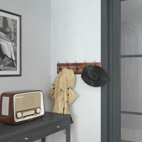 Flash Furniture 24" Wall Mounted Storage Rack, Rustic Brown - Image 6