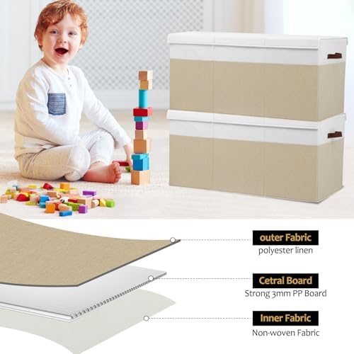 Extra Large Toy Storage Box with Lid,Toy Chest Bin Basket with Dividers - Image 6