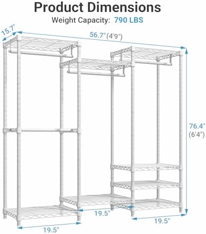 VIPEK V5 Medium Freestanding Clothes Rack, Modular Closet System, White - Image 5