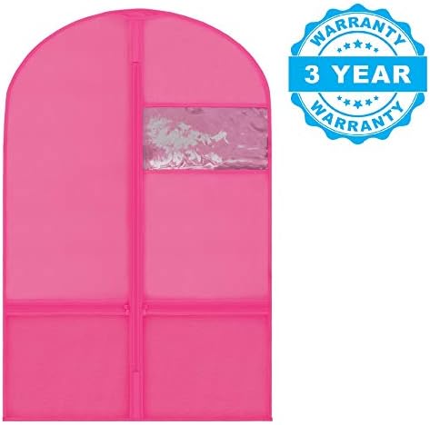 Plixio 36" Kids Garment Bags for Dance Costumes, Childrens Hanging Clothes, Uniform, Suits, Girls Dress Recital Outfit Organizer Dance Garment Bags For Dancers with Zippered Pockets (6 Pack :36",Pink) - Image 4
