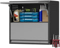 Garage Wall Cabinet, 25.6" H Metal Wall Cabinet with 2 Up-Flip Door by Yoonkool