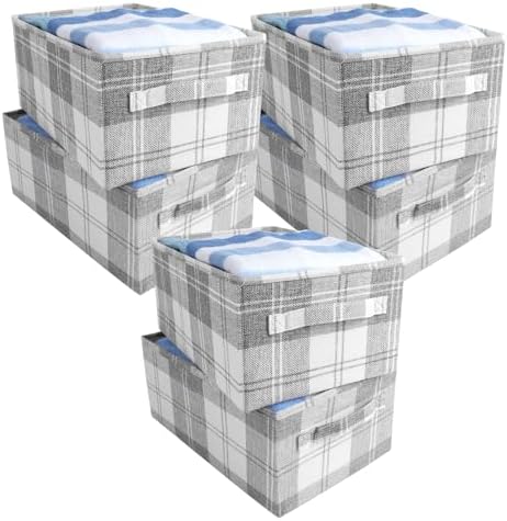 ANMINY Fabric Storage Bins Baskets, 16 x 10 Inch 6 Pack, Washable, Foldable by ANMINY