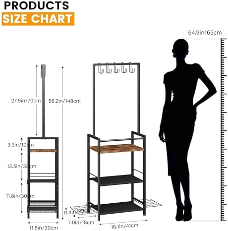 Homeiju Tall Purse Organizer for Closet, Vertical Handbag Organizer, No Scratch Purse Holder Rack, Space-Saving Storage for Purses, Totes, Handbags (Rustic Brown) - Image 2