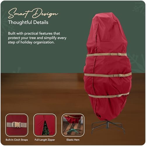 Covermates Upright Christmas Tree Storage Bag, Red - Image 4