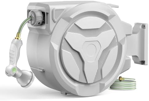 Etoolab Retractable Garden Hose Reel 100ft x 1/2 in with 10 Spray Nozzle by ETOOLAB