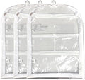 Clear Garment Bags for Dance Costumes 3-Pack, Gusseted, Short-Size, Side Zipper Entry, Storage Pockets for Accessories, 24”x18”x2”, Dream Duffel by DreamDuffel