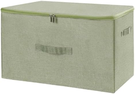 ANMINY Fabric Storage Bins with Zipper Lids, 20"x15"x12", Green, 1 PCS by ANMINY