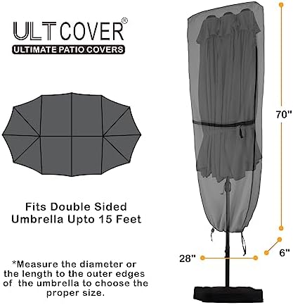 ULTCOVER Waterproof Patio Market Extra Large Umbrella Cover - Image 2