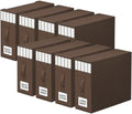 StorageTastic 8 Pack Bed Sheet Closet Organizers and Storage,Sturdy Foldable Storage Containers with Window and Label,Storage and Organization for Bedding Sheets,Duvet Covers,Blankets (Brown) by StorageTastic