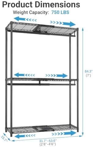 VIPEK X1 Max Expandable Clothes Rack, 7ft Extra Tall Closet System, Black - Image 5