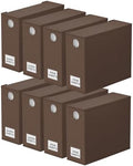 SpaceAid 8 Pack Bed Sheet Organizers and Storage, Foldable Linen Closet Organizer, Set Folder Keeper With Window XL (Queen & King Size) Bedding Container (Brown) by SpaceAid