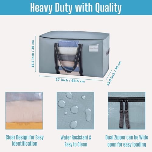 VENO 8 Pack Heavy Duty Moving Bags w/Clear Window,Extra Large Storage Bag - Image 3