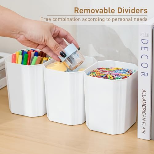 Citylife 17QT 2-Pack Storage bins with Lid 6 Marker inserts Buildable Lid - Image 6