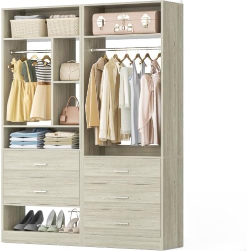 Besiost Closet Systems with 5 Drawers, Closet Organizer System by Besiost