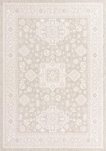 Rugs.com - Outdoor Aztec Rug – 7' 10 x 11' Light Gray Indoor/Outdoor Rug – Weather-Resistant Flatweave for Patios, Decks, and Porches - Image 3