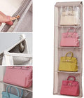 Handbag Organizer Storage Purse Bag Hanger with 4/5 Easy Access Deep Pockets Fully Sealed with Zipper dust-Proof for Closet Wall…(Gray, 4 Pockets) by Honimered