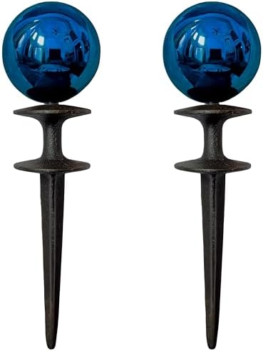 Lulu Decor, Garden Blue Gazing Ball Hose Guide, Set of 2. Strong and Decorative Hose Guide that Protects Your Plants and Provides Elegance to Your Garden. by LuluDecor