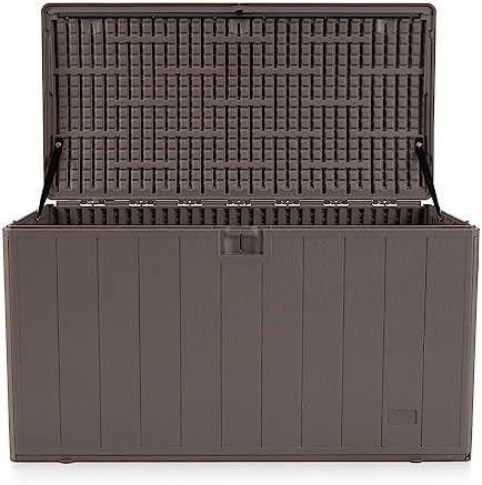Plastic Development Group Outdoor Storage Deck Box, Standard Close, 105 Gallon, Driftwood - Image 7
