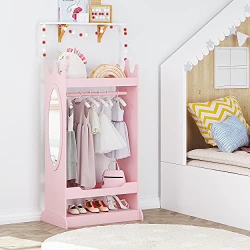UTEX Kids Dress up Storage with Crown-Shaped Top and Mirror - Image 2