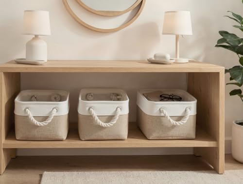 11.8x7.9x5.2 Inch Fabric Small Storage Bins with Handles 6 Pack - Image 6