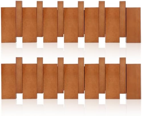 Youyole 2 Pcs 6 Hook Wooden Coat Hooks Mid Century Modern Wall Mounted Folding Coat Rack Hanger with Hooks Heavy Duty Flip Down Piano Hat Rack for Hanging Coats Hats Home - Image 2
