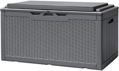 Devoko 100 Gallon Deck Box Waterproof Outdoor Storage Box with Cushion by DEVOKO