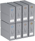 TRZZ 8-Pack Foldable Bed Sheet Storage Bins, Window with Labels, Grey by TRZZ