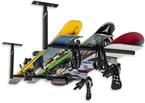 StoreYourBoard Adjustable Ski and Snowboard Ceiling Rack, Overhead Storage Mount, Single Sided by StoreYourBoard