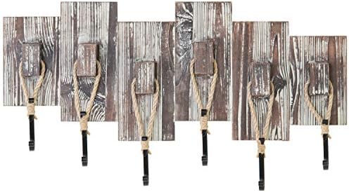 MyGift Rustic Wall Mounted Hat & Coat Rack, Rope Hooks, 6 Hook Storage - Image 6