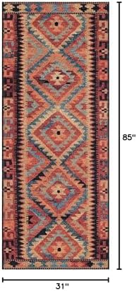 Unique Loom Outdoor Tribal Collection Area Rug - Tortuguero (2' 7" x 7' 1" Runner Multi/Blue) - Image 2