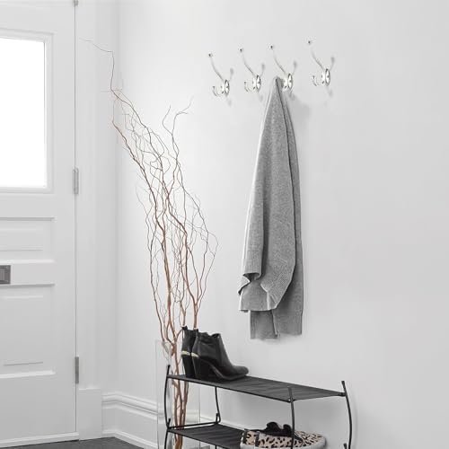 khtumeware The 10 Pack 5-1/2 inch Polished Nickel Coat Hook zinc Alloy mudroom Hooks is Suitable for bathrooms, Behind Doors, bedrooms, and is a Towel Robe Hooks for Both Household and Commercial use - Image 5
