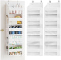 SpaceAid 2 Pack Over The Door Organizer with 5 Large Pockets and 10 Mesh Side Pockets, 5 Layers Door Organizer Hanging with Clear Window for Bedroom, Bathroom, Pantry and Nursery, White by SpaceAid