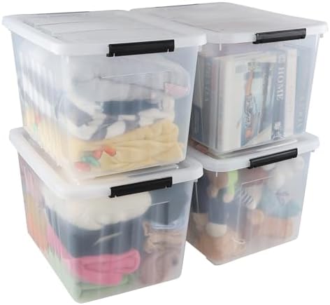Wekioger 70 Quart Large Lidded Storage Bin 4 Packs, Latching Storage Box - Image 7