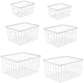 happimess Camden 6-Piece Nesting Baskets Industrial Wire 16", White by Happimess